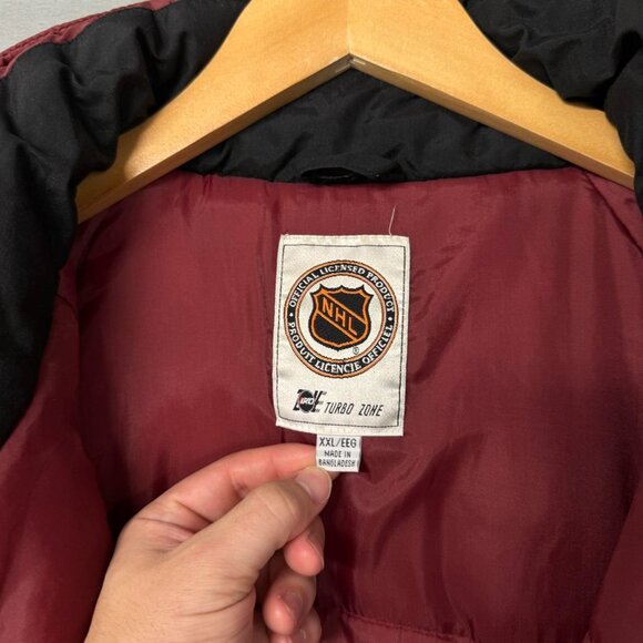 Vintage‎ Phoenix Coyotes Black Pro Player Zip Up Puffer Jacket XXL - Picture 6 of 8